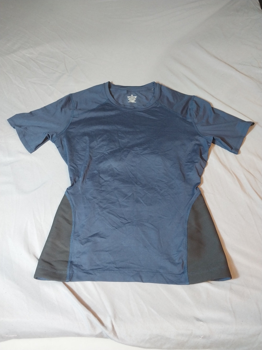 Tommie Copper Men's Lower Back Support Compression Shirt Blue L #413